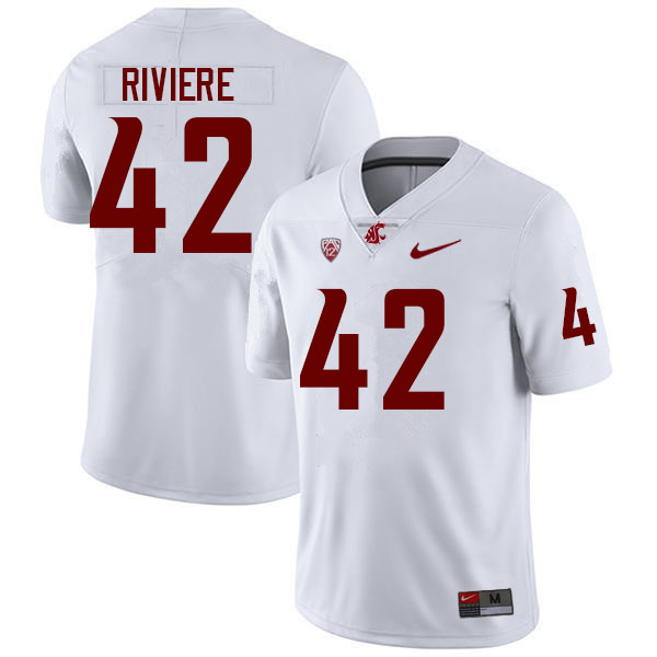Washington State Cougars #42 Billy Riviere College Football Jerseys Sale-White